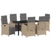 vidaXL Conjunto de Jantar para Jardim 7 unid. Bege vime PE
