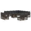 vidaXL Conjunto de Sof&aacute; de Jardim 14 unid. Preto vime PE