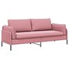 vidaXL Sof&aacute; de 3 Lugares Rosa 222 x 81 x 89 cm Veludo