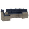 vidaXL Conjunto de sof&aacute; de jardim de 5 pe&ccedil;as com almofadas em rattan sint&eacute;tico cinza
