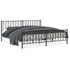 vidaXL Estrutura de cama com cabeceira e p&eacute;s 200x200 cm metal preto