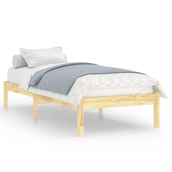 vidaXL Estrutura cama pequena solteiro 75x190 cm madeira maci&ccedil;a