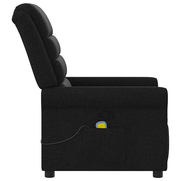 vidaXL Poltrona de massagens reclin&aacute;vel tecido preto