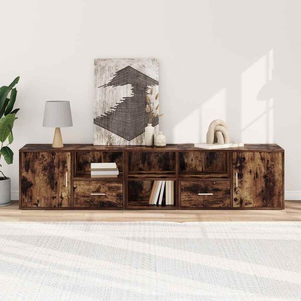 vidaXL Arm&aacute;rio de canto 200x40x45 cm derivados madeira carvalho fumado