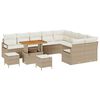 vidaXL Conjunto de Sof&aacute; de Jardim 12 unid. Bege vime PE