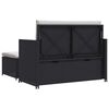 vidaXL 2 pcs conjunto lounge de jardim c/ almofadões vime PE preto