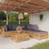 vidaXL 6 pcs conjunto lounge jardim c/ almofad&otilde;es madeira teca maci&ccedil;a