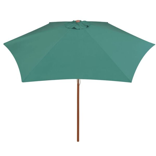 vidaXL Guarda-sol com mastro em madeira 270x270 cm verde