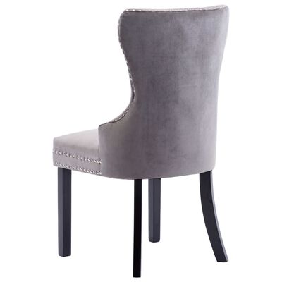 vidaXL Cadeiras de jantar 6 pcs veludo cinzento