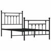 vidaXL Estrutura de cama com cabeceira e p&eacute;s 90x190 cm metal preto