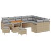 vidaXL Conjunto de Sof&aacute; de Jardim 12 unid. Bege vime PE