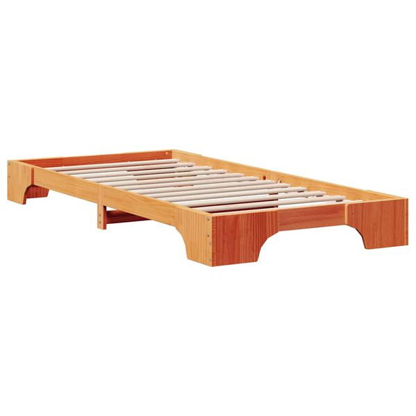 vidaXL Estrutura da Cama Marrom Cera 75 x 190 cm