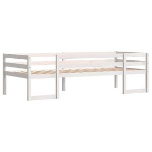 vidaXL Estrutura de cama infantil 75x190 cm pinho maciço branco