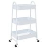 vidaXL Carrinho de arruma&ccedil;&atilde;o com 3 n&iacute;veis 42x41,5x77 cm a&ccedil;o branco