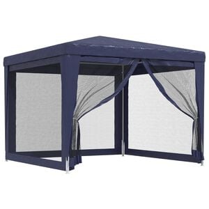 vidaXL Tenda para festas c/ 4 paredes laterais em rede 3x3 m PEAD azul