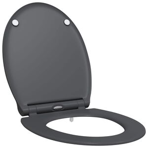 vidaXL Assento de Vaso Sanit&aacute;rio Antracite 45,5 x 37,5 x 3,8 cm