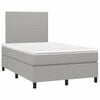 vidaXL Cama box spring c/ colch&atilde;o e LED 120x190 cm tecido cinza-claro