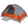 vidaXL Tenda de campismo c&uacute;pula p/ 4 pessoas imperme&aacute;vel cinza/laranja