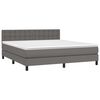 vidaXL Cama box spring c/ colch&atilde;o/LED 180x200cm couro artificial cinza