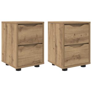 vidaXL Mesas de cabeceira 2 pcs Carvalho Artesanal 30,5 x 30 x 43 cm