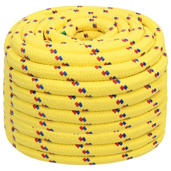 vidaXL Corda de barco 20 mm 50 m polipropileno amarelo