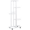 vidaXL Suporte vasos c/ 5 prateleiras e rodas 44x23x100cm ferro branco