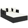 vidaXL Espregui&ccedil;adeira c/ almofad&otilde;es 182x118x63 cm vime PE preto