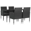 vidaXL 5 pcs conjunto de jantar para jardim vime PE e a&ccedil;o preto