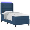 vidaXL Cama Box Spring LED com colch&atilde;o Azul 90 x 190 cm tecido