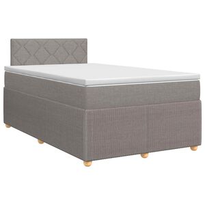 vidaXL Cama box spring com colch&atilde;o Cinzento-acastanhado 120 x 200 cm