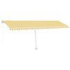 vidaXL Toldo retr&aacute;til manual com LED 600x350 cm amarelo e branco