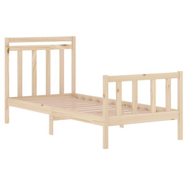 vidaXL Estrutura de cama solteiro 90x190 cm madeira maci&ccedil;a