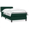 vidaXL Cama com molas/colch&atilde;o 90x220 cm veludo verde-escuro
