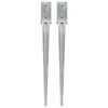 vidaXL Estacas de enterrar 2 pcs 7x7x75 cm a&ccedil;o galvanizado prateado