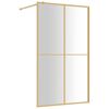 vidaXL Divis&oacute;ria de chuveiro 118x195 cm vidro transparente ESG dourado