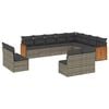 vidaXL 12 pcs conjunto de sof&aacute;s jardim c/ almofad&otilde;es vime PE cinzento