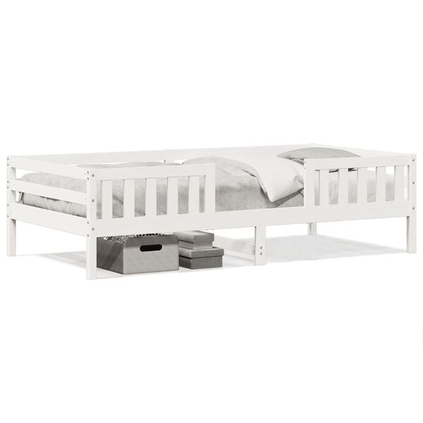 vidaXL Cama sem colchão 90x190 cm madeira de pinho maciça branco