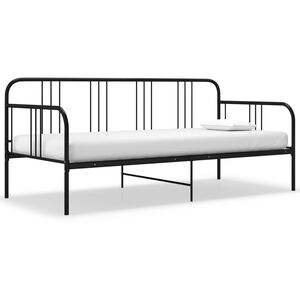 vidaXL Sofá-cama 90x200 cm metal preto
