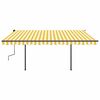 vidaXL Toldo autom&aacute;tico LED e sensor de vento 4x3,5 m amarelo e branco