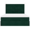 vidaXL Estrutura de cama otomana com colch&atilde;o verde escuro veludo