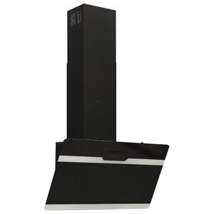 vidaXL Exaustor de parede 60 cm a&ccedil;o e vidro temperado preto