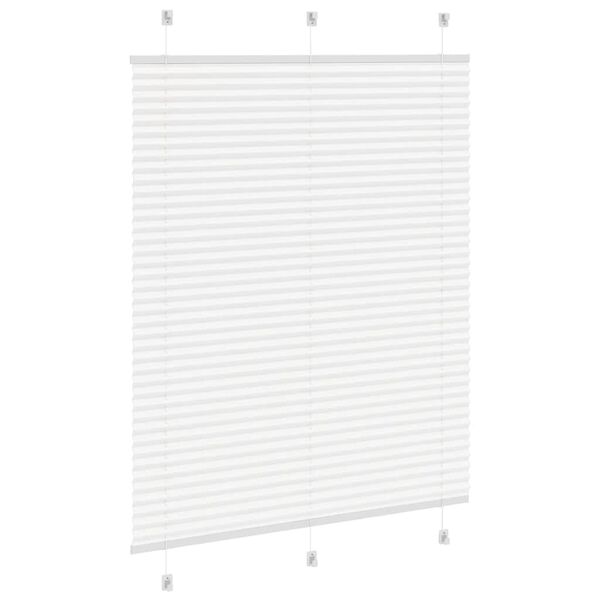 vidaXL Branco Plissada Cega 110x150cm Largura Tecido 109,4cm Poli&eacute;ster