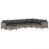 vidaXL 8 pcs conjunto lounge de jardim c/ almofadões vime PE cinzento