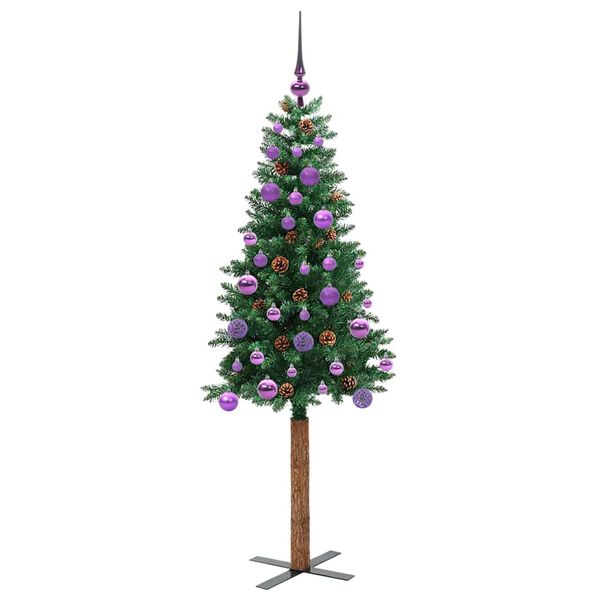 vidaXL &Aacute;rvore de Natal Slim com 150 LEDs com suporte Verde 150 cm