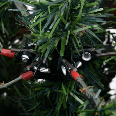 vidaXL Árvore Natal pré-iluminada c/ pinhas 150 cm PVC/PE verde/branco