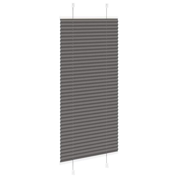 vidaXL Preto Plissada Cega 55x150 cm Largura Tecido 54,4 cm Poli&eacute;ster