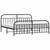vidaXL Estrutura de cama com cabeceira e p&eacute;s 200x200 cm metal preto