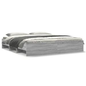 vidaXL Estrutura de cama 200x200 cm derivados madeira cinzento sonoma