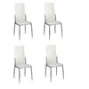 vidaXL Cadeiras de jantar 4 pcs couro artificial branco