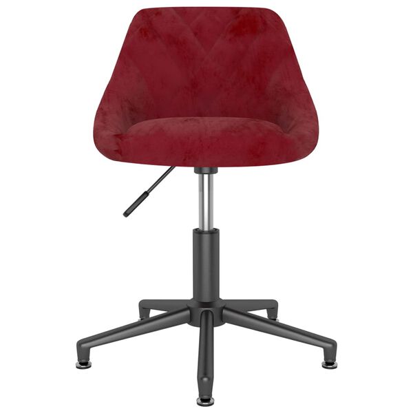 vidaXL Cadeiras de jantar girat&oacute;rias 2 pcs veludo vermelho tinto